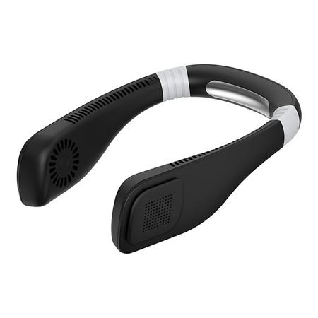 1 Set Bladeless Neck Fan, 360 Degree Cooling Handsfree Sports USB Mini Fan, (Black )