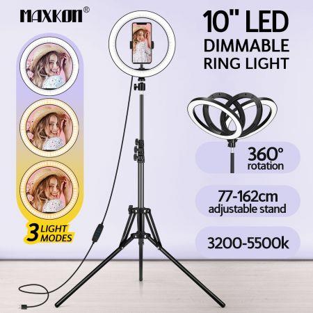 10 Inch LED Ring Light Selfie Ring Light with Tripod Stand for Live Video Photography