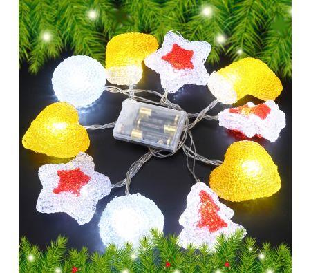 10 LED Home Christmas Party Light D�cor Red & Orange