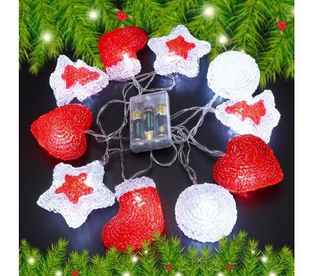 10 LED Home Christmas Party Light D�cor Red&White