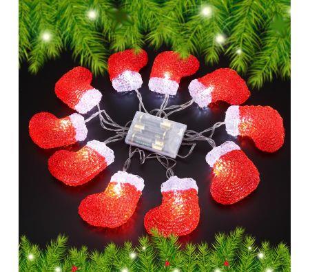 10 LED Home Christmas Stocking Party Light D�cor Red