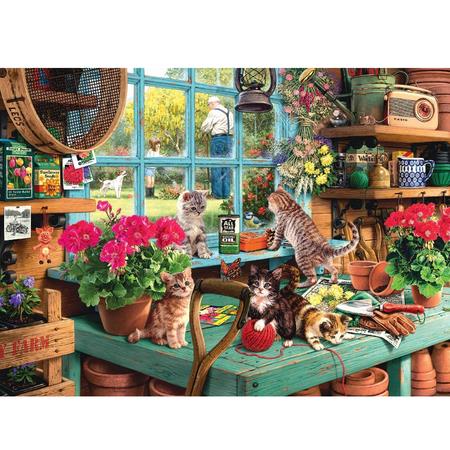 1000pcs Puzzle Jigsaw without frame 75*50cm # Window cat