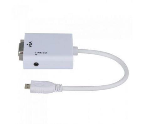 1080P Micro HDMI Male to VGA Female Cable Video Converter Adapter HD Conversion Cable with Audio Output