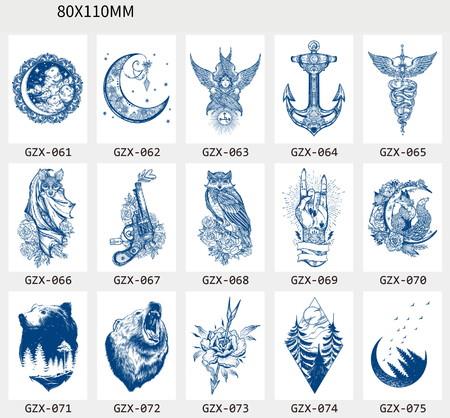 15p Semi Permanent Sleeve tattoos Full Arm Waterproof Long-Lasting 2-3 Weeks 11x8cm