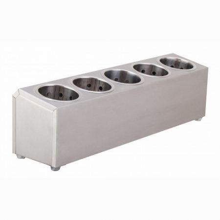 18/10 Stainless Steel Commercial Conical Utensils Cutlery Holder with 5 Holes