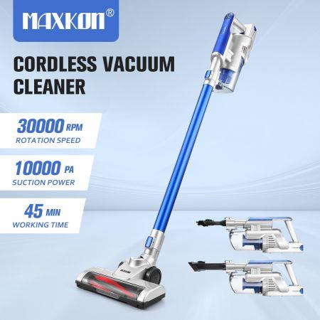 2-In-1 Cordless Vacuum Cleaner Stick Handheld Vac Rechargeable Led Lights 2 Speed-Blue