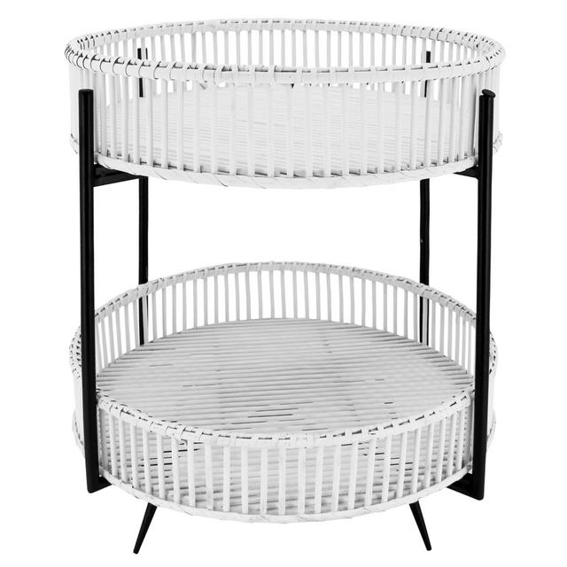 2 Tier Rattan Side Table