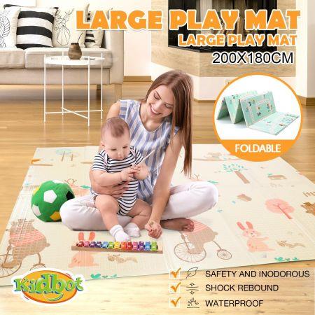 200cmx180cm 10mm Thick Reversible Baby Play Mat Kids Activity Gym Center