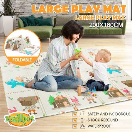 200cmx180cm 15mm Thick Baby Play Mat with Animal and Alphabet Print