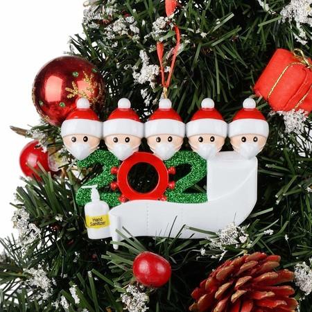 2020 Christmas Tree Hanging Ornament Kit Personalized 5 Family Members Names Decoration