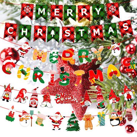 2021 Christmas Flag Decorations Supplies Home Decore 6pcs 3m Garland Christmas Banners Christmas Decorations