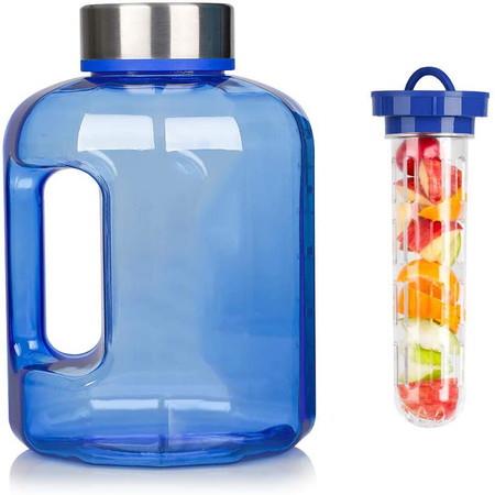 2.2L Motivational Time Mark water bottle with Fruit infuser