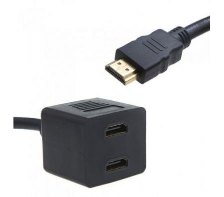 25CM HDMI Male to 2 HDMI Female Y Splitter Adapter Cable for Plasma Digital TV LCD