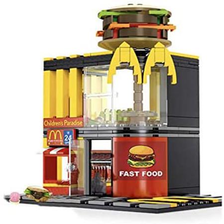 274 Piece Toy City Street Creator Fast Food Burger Joint Restaurant Building Blocks Set
