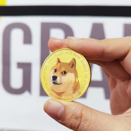2Pcs Dogecoin Commemorative Coin Gold&Sliver Plated Doge Coin 2021 Limited Edition Collectible Coin Virtual Currency Gift