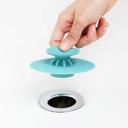 2Pcs Silicone Bath Kitchen Sink Strainer Filter Net Drain Hair Catcher Stopper