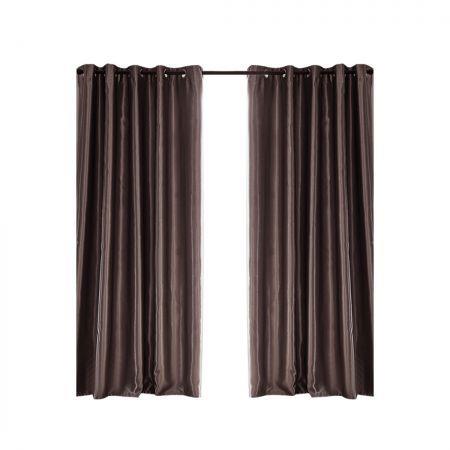 2X Blockout Curtains Blackout Curtain Bedroom Window Eyelet Taupe 140CM x 244CM