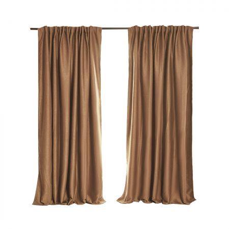 2X Blockout Curtains Curtain Blackout Bedroom 240cm x 230cm Mustard