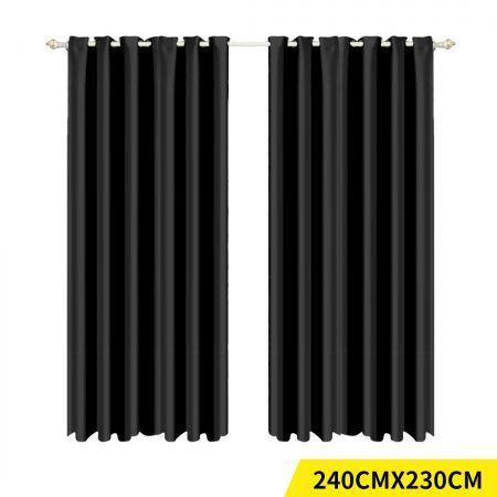 2x Blockout Curtains Panels Blackout 3 Layers Eyelet Room Darkening  240x230cm