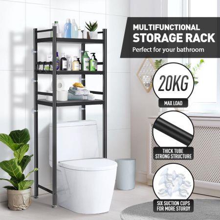 3-Tier Steel Freestanding Bathroom Rack Shelves Over Toilet Washer Shelf Laundry