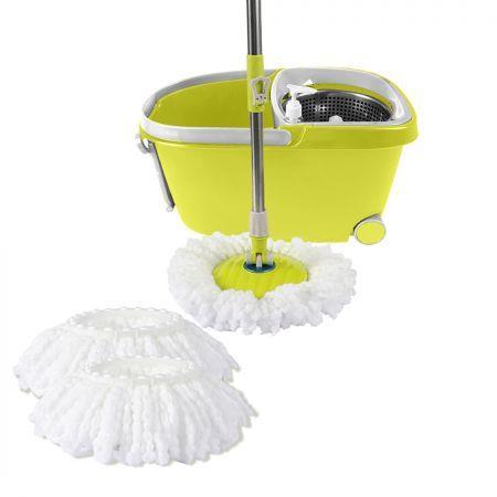 360� Spin Mop Bucket Set Spinning Stainless Steel Rotating Wet Dry Green