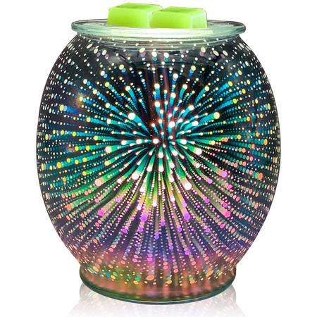 3D Fireworks Glss Electric Wax Warmer Wax Burner Melter Fragrance Warmer for Home Office Bedroom Living Room