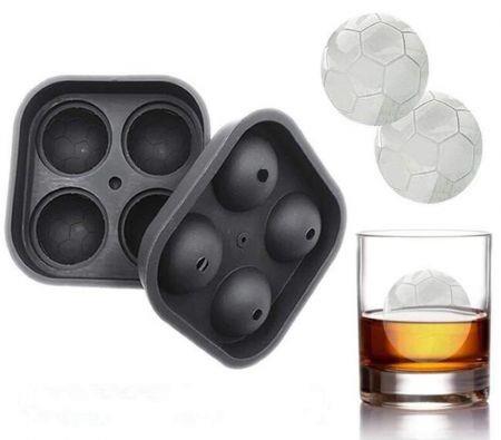 3D flexible silicone football ice cube mold tray