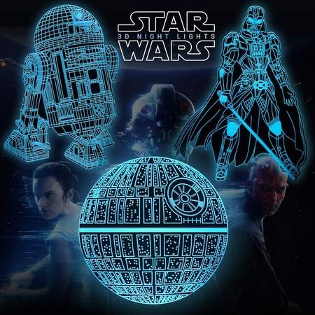 3D Illusion Star Wars Night Lights for Kids, 16 Color Changing Bedroom Decor Star Wars Gifts with Remote & Smart Touch