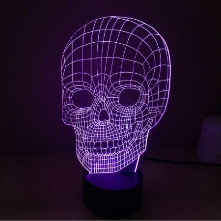 3D Lllusion Skull Light LED Lamp With 7 Color Light