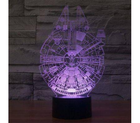 3D Star War Millennium Falcon Projector Night Bulb USB Powered LED Lights Desk Lamp