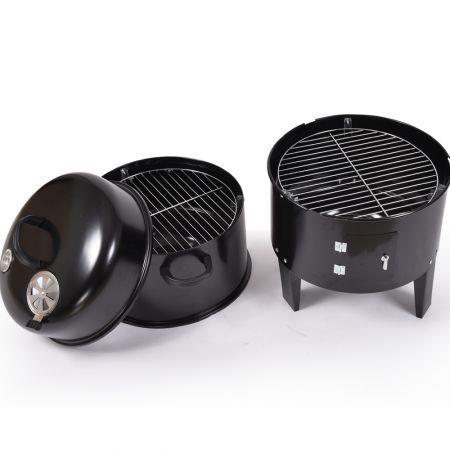3in1 Charcoal BBQ Grill Smoker Portable Outdoor Barbecue Roaster Steel Camping