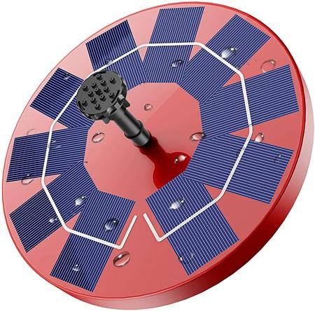 3W Solar Water Pump, Floating Fountain, 1200mAh Battery, With 6 Nozzles, For Bird Bath,Pond or Garden Decoration