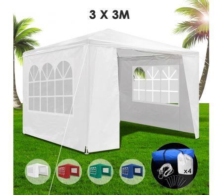 3x3m White Walled Waterproof Outdoor Gazebo