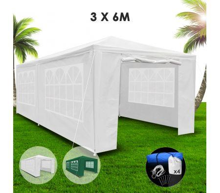 3x6m White Walled Waterproof Outdoor Gazebo