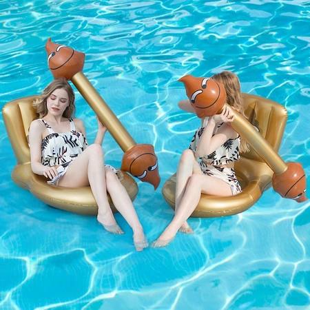4 Pcs Package Toilet Seat Shape  Floating Water Toys Aerated Battle Pool Toys  Pool Party Water Sports Games to Float Toys