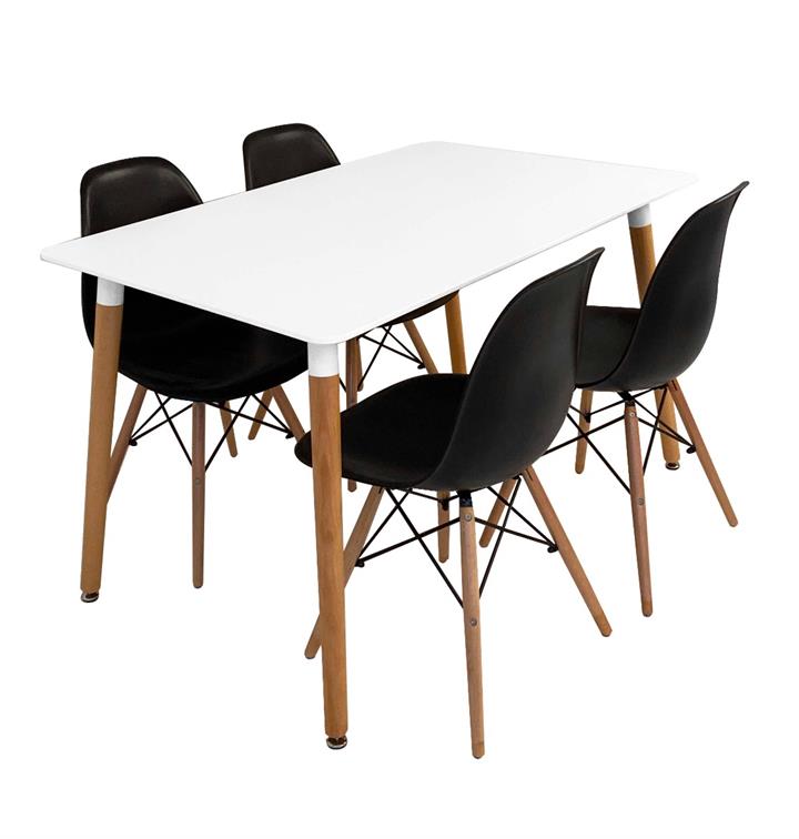 4 Seater Heme 1.2 Dining Table & Black Paris Chair Set