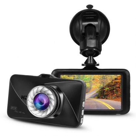 4.0 inch metal case night vision dual screen car dash dvr camera