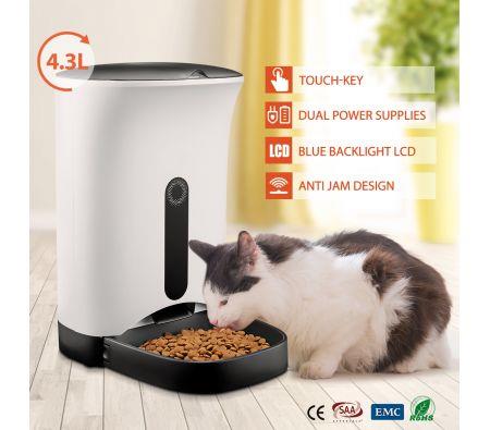 4.3L Automatic Digital Pet Feeder Food Bowl Dispenser