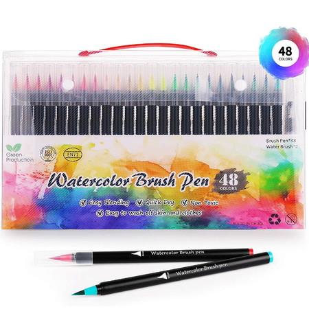 48 Brush Markers  Refillable Water Pen Calligraphy Drawing Coloring suitable for Beginner Painters