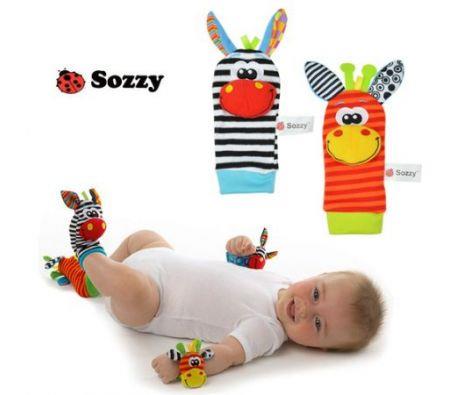 4Pcs New Baby Infant Soft Toy Wrist Rattles Foots socks finders Developmental