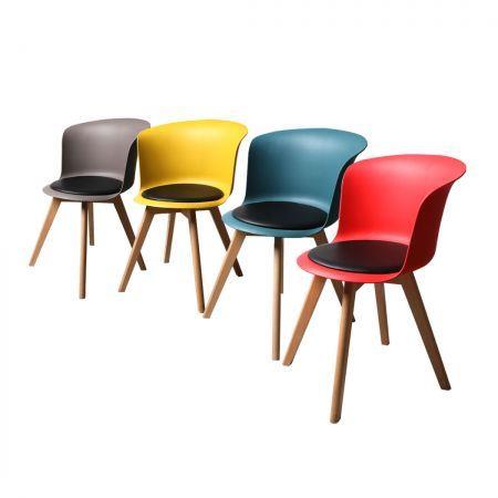 4Pcs Office Meeting Chair Set PU Leather Seats Dining Chairs Home Cafe Retro Type 3
