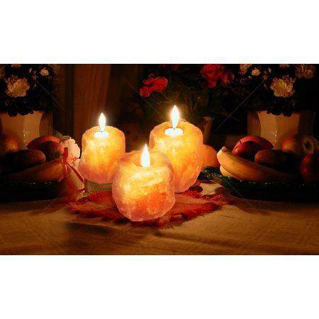 4x New Himalayan Salt Tealight Candle Holder Decor Natural Crystal Ionizer Home