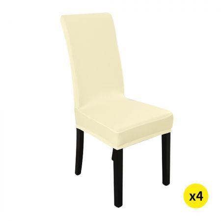 4x Stretch Elastic Chair Covers Dining Room Wedding Banquet Washable Champagne