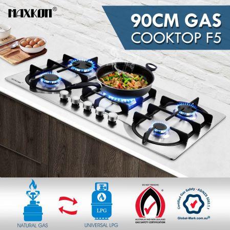 5 Burner Gas Cooktop Hob Stainless Steel Kitchen Gas Stove NG LPG