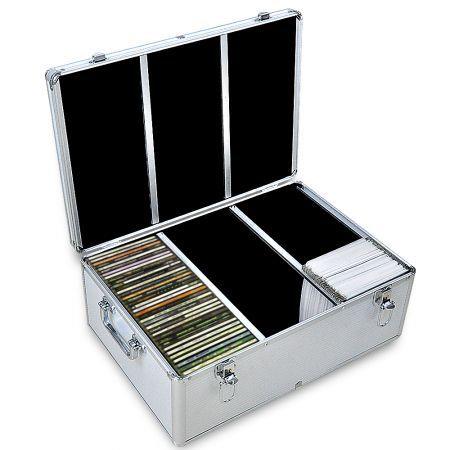 500 Discs Aluminium CD DVD Cases Bluray Lock Storage Box Organizer Free Inserts