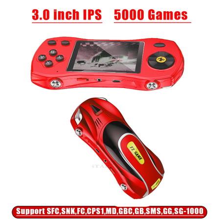 5000 Games Handheld Console Retro Classic Games 3.0 LCD Screen TV Output Support 2 players RED