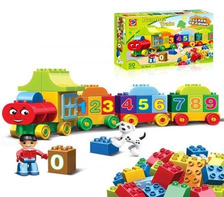50PCS Learning and Counting Train Set Building Kit COMPATIBLE WITH LEGO My First Number Train 10847