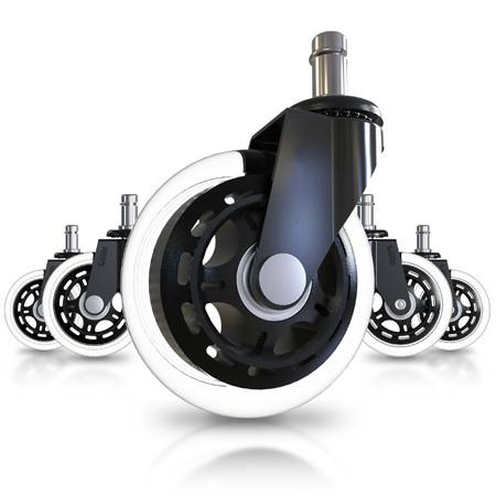5pcs Office Chair Caster Wheels Heavy Duty and Safe for All Floors Including Hardwood  Rollerblade Style w/Universal Fit