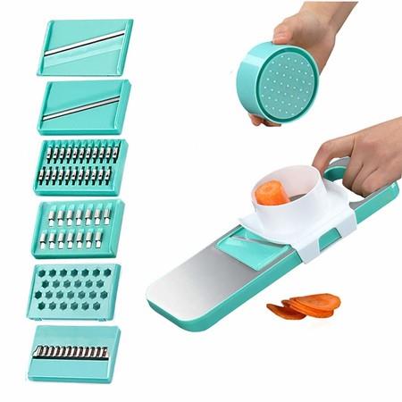 6-in-1 Vegetable Potato Carrot French Fry Julienne Chopper Slicer Cutter Kitchen Spice Garlic Grater