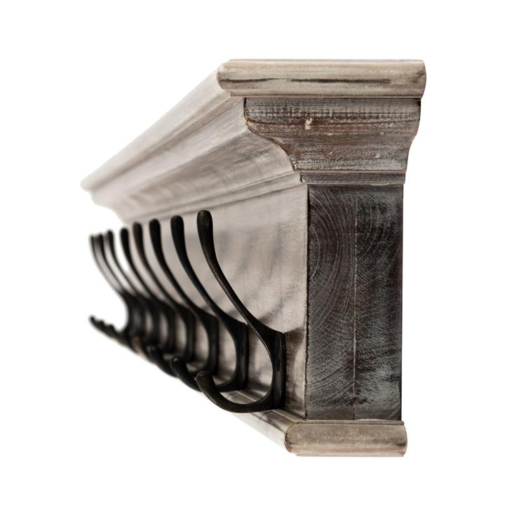 8 Hook Coat Rack Natural Wash
